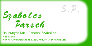 szabolcs parsch business card